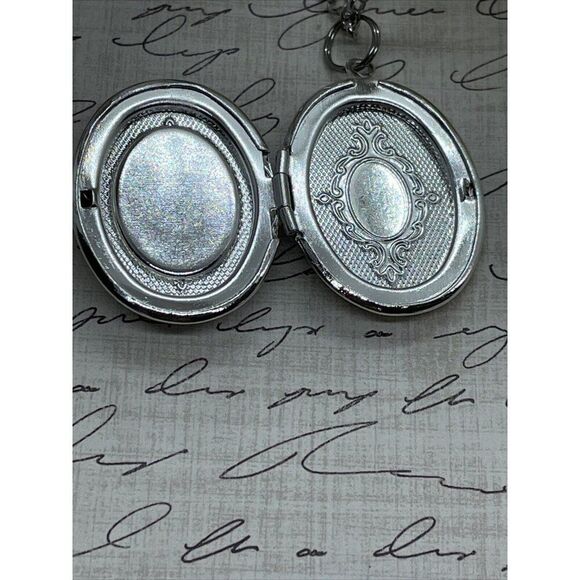 BLUE Navy Rose White Mothers Day Cameo Locket Silver Easter Daughter Wedding - Picture 6 of 9